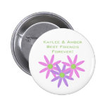 Beste Freunde für immer! Blumen-Knopf Button