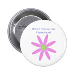 Beste Freunde für immer! Blumen-Knopf Button