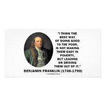 Beste Weise Benjamin Franklins des Handelns der gu Individuelle Photo Karte