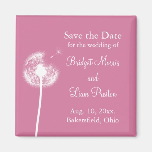Beste Wünsche! Save the Date (Fuchsie) Magnete
