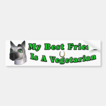 Bester Freund ist vegetarisches Autoaufkleber-Pfer