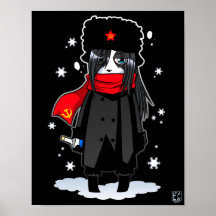 Betrunkener sowjetischer Panda-Druck Poster