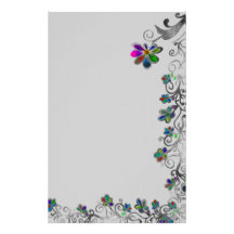 Beunruhigte Blumengrenze Individuelles Druckpapier