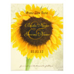 Beunruhigte Damast-Sonnenblume, die Save the Date  Personalisierte Einladung