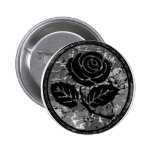Beunruhigte Rosen-Silhouette-Miniatur - Schwarzes  Anstecknadelbutton