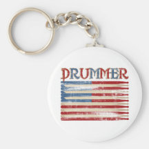 Beunruhigte Trommel-Stock USA-Flaggen-Schlagzeuger Schlüsselanhänger