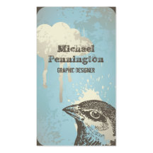 Beunruhigte Vogel-Grafikdesign-Visitenkarte