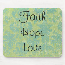 Beunruhigter Damast FaithHopeLove Mousepad