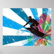 Beunruhigtes Surfer-Paradies-Plakat