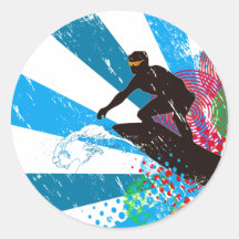 Beunruhigtes Surfer-Paradies Sticker