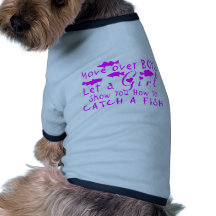 BEWEGEN SIE SICH ÜBER DER JUNGEN-MÄDCHEN-FISCHEREI HUND T-SHIRTS