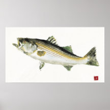 Bewegliches Bass-Gyotaku Plakate