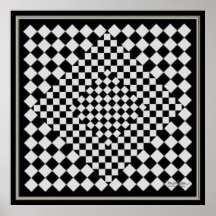 Bewegliches schwarzes und silbernes Bild Posterdruck