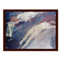 Bewegliches Wasser durch Klimt Gustav Postkarte