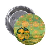 Bewusstsein - Gold und grünes Wecken Anstecknadel