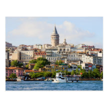 Beyoglu Bezirk und Galata Turm in Istanbul Postkarte