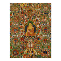 Bhutanese gemalte komplette Mandala Postkarten