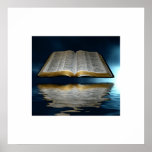 Bibel, die über Wasser schwimmt Plakatdruck