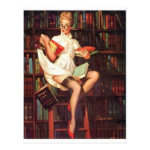 BibliothekarPin oben Postkarte