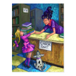 Bibliotheks-Karo-heraus Postkarte