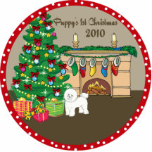 Bichon Frise Puppys 1. Weihnachtsverzierung 2010 Foto Ausschnitt