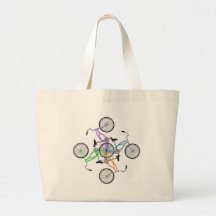 Bicycles! 4 different colored bikes interlocked bags