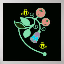 Biene auf Blumen Posterdruck
