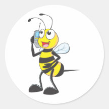Biene, die am Telefon - Anrufen jemand spricht Sticker