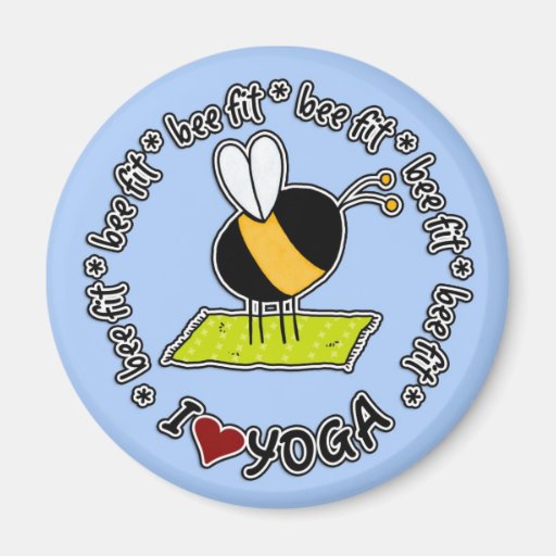 Biene gepasst - Yogamagnet Kühlschrankmagnet
