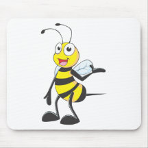 Bienen-Aufkleber: Biene, die mit der Hand oben sic Mousepad