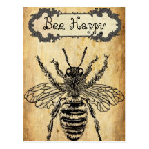 Bienen-glückliche personalisierte Postkarte