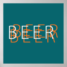 BIER doppelte Vision - Aqua-Blau und Orange Posterdrucke