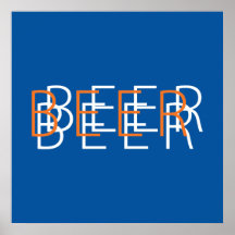 BIER doppelte Vision - Blau, Orange und Weiß Posterdrucke