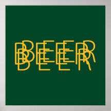 BIER doppelte Vision - Grün und Gold Posterdruck