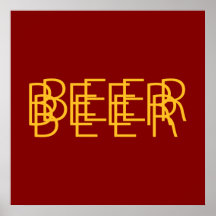 BIER doppelte Vision - kastanienbraunes Rot und Go Plakatdruck