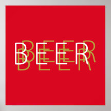 BIER doppelte Vision - Rot, Gold und Weiß Poster