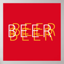 BIER doppelte Vision - Rot und Gelb Plakat