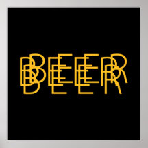 BIER doppelte Vision - Schwarzes und Gold Plakat