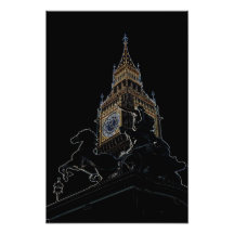 Big Ben und Boudica Statue Fotografischer Druck