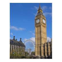 Big Ben und die London-Augen-Postkarte