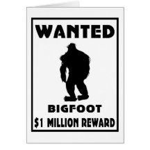 Bigfoot wollte Plakat Grußkarten