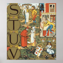 Bild-Alphabet STUV Plakat