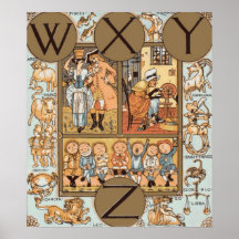 Bild-Alphabet WXYZ Plakate