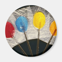 Bild von vier bunten Lutschern Kühlschrankmagnet