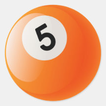 BILLARD-BALL DER NR.-5 AUFKLEBER