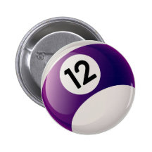 BILLARD-BALL DER NR.-ZWÖLF ANSTECKNADELBUTTONS