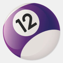 BILLARD-BALL DER NR.-ZWÖLF RUNDER STICKER