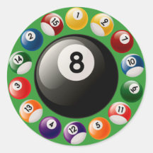 BILLARD-BÄLLE RUNDER STICKER