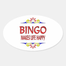 Bingo macht das Leben glücklich Ovale Aufkleber