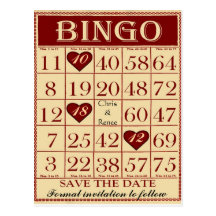 Bingo-Save the Date Postkarte